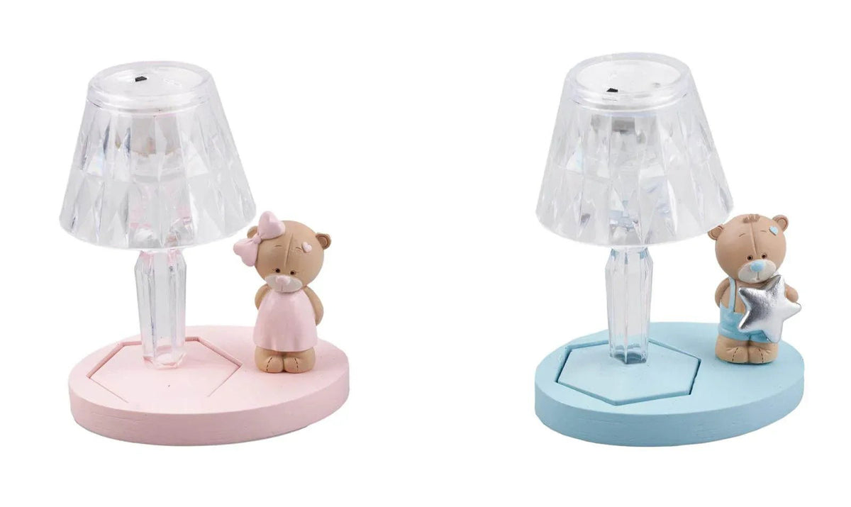 3 Pezzi Bomboniera Nascita Bimbo Lumetto LED Orsetto Boy - The King Luxury