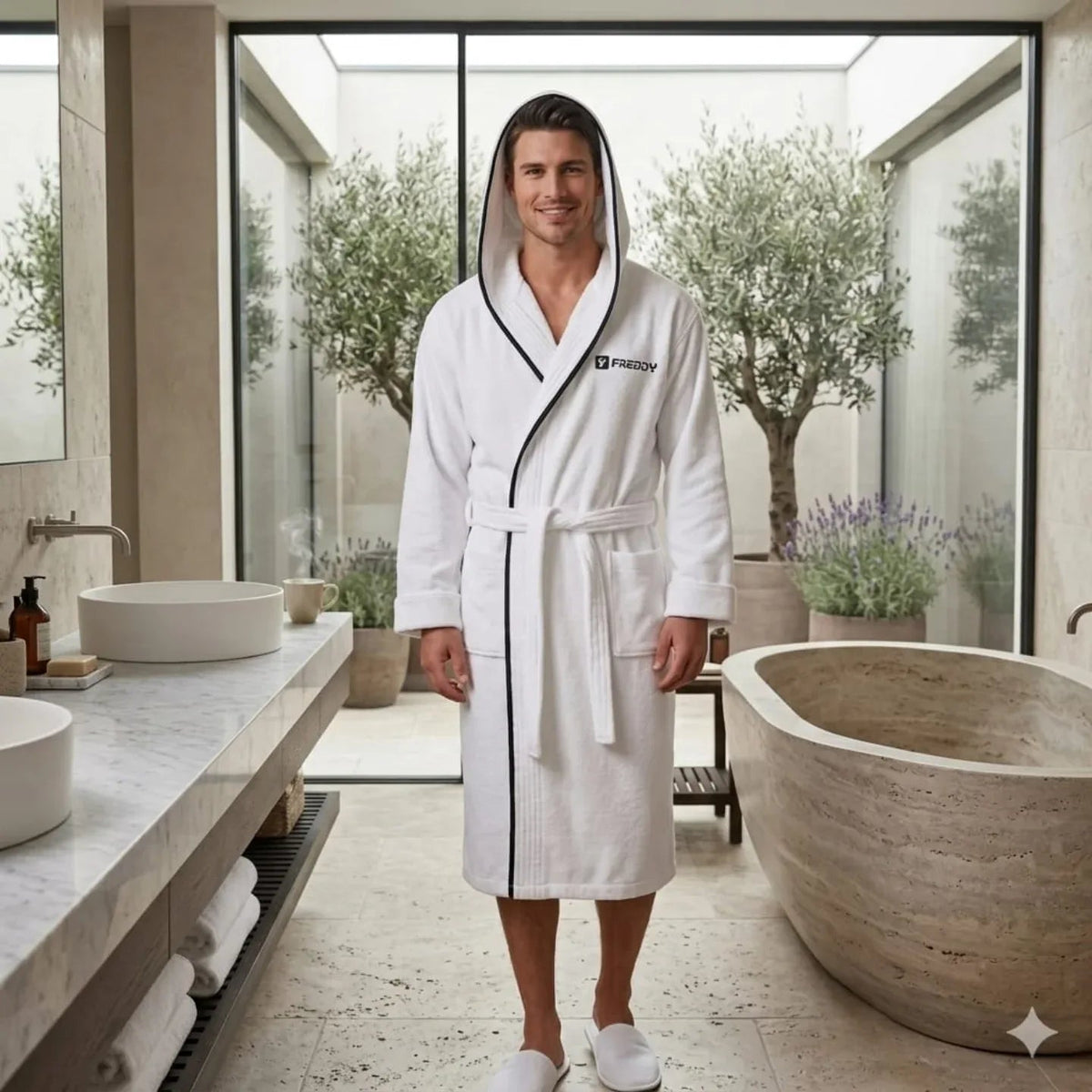 Accappatoio Freddy F100 in Spugna di Cotone 100% con Cappuccio - The King Luxury