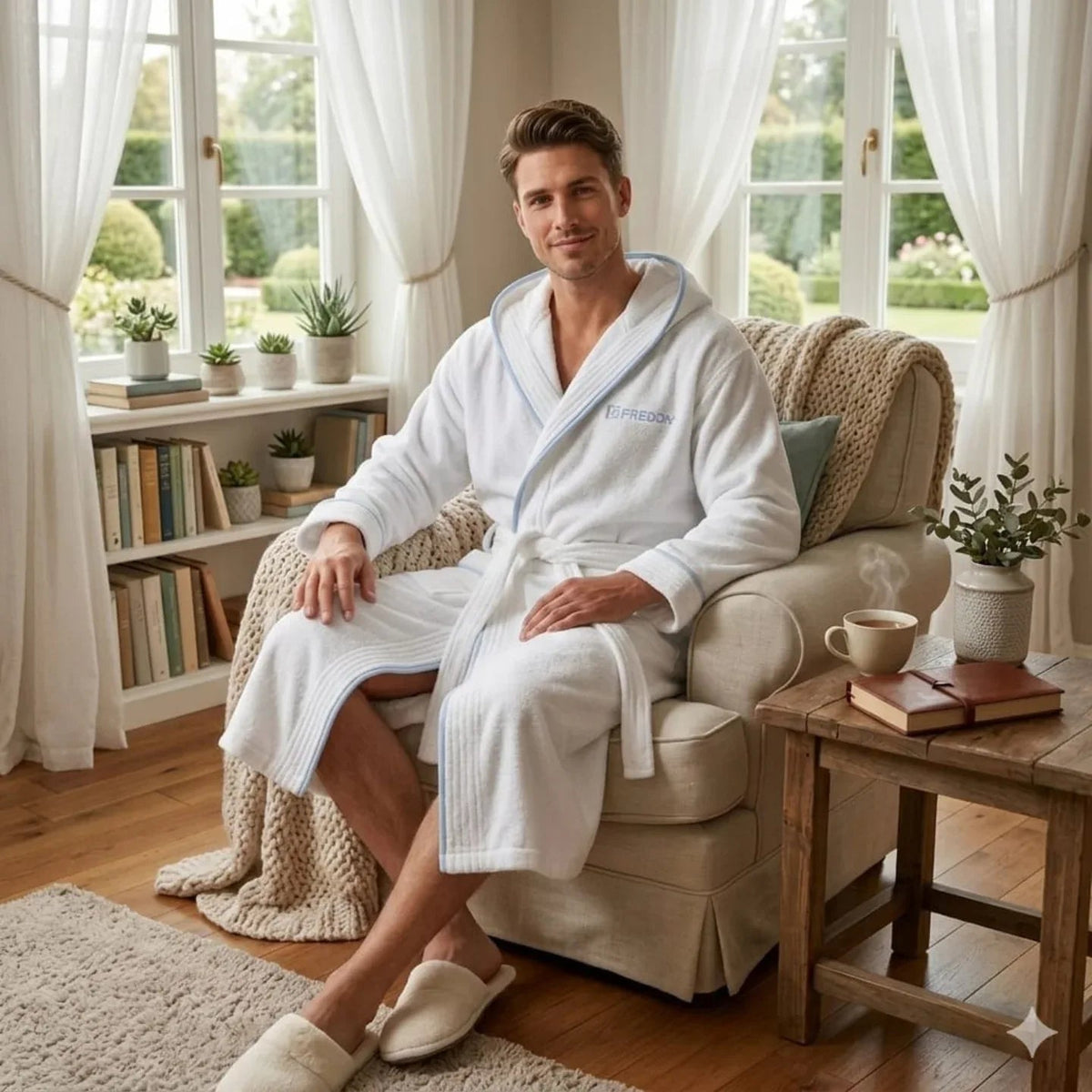 Accappatoio Freddy F100 in Spugna di Cotone 100% con Cappuccio - The King Luxury