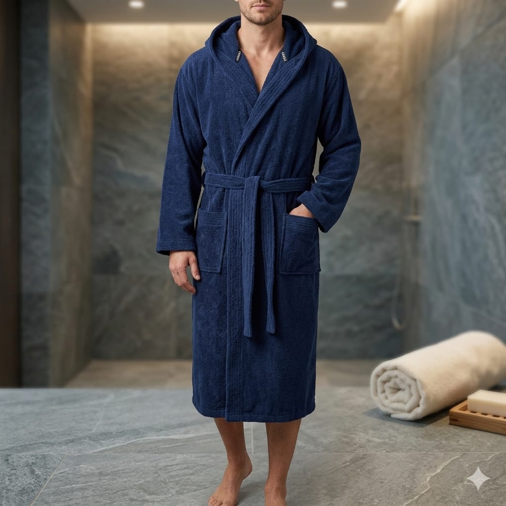 Accappatoio Mirabello Carrara Stripes L Spugna di Cotone - The King Luxury