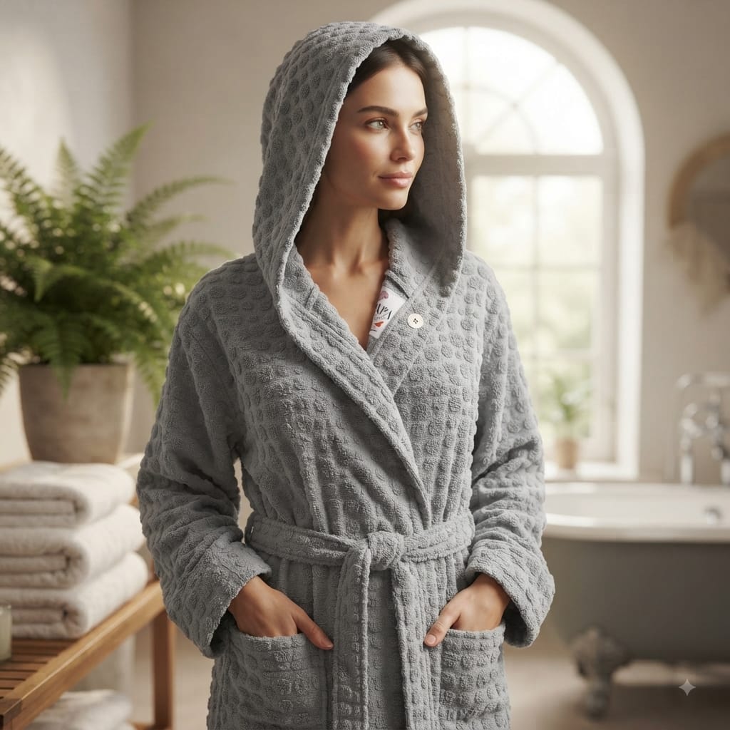 Accappatoio Papalina Jacquard Rue XXL Spugna di Cotone - The King Luxury