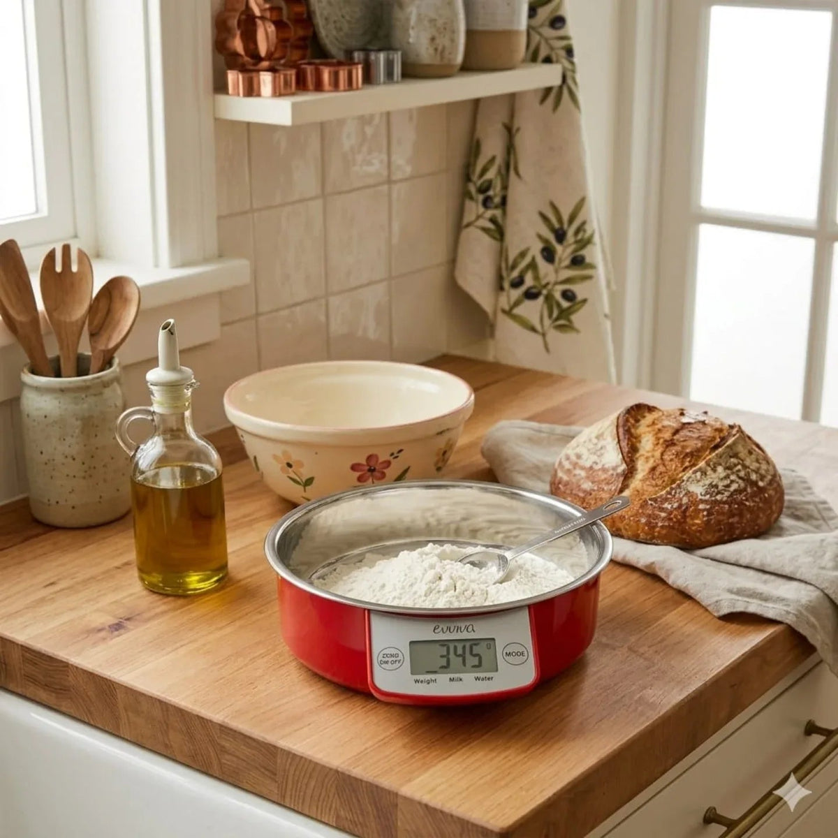 Bilancia da Cucina Digitale con Ciotola in Acciaio 5 kg – Evviva 5716 Rossa - The King Luxury