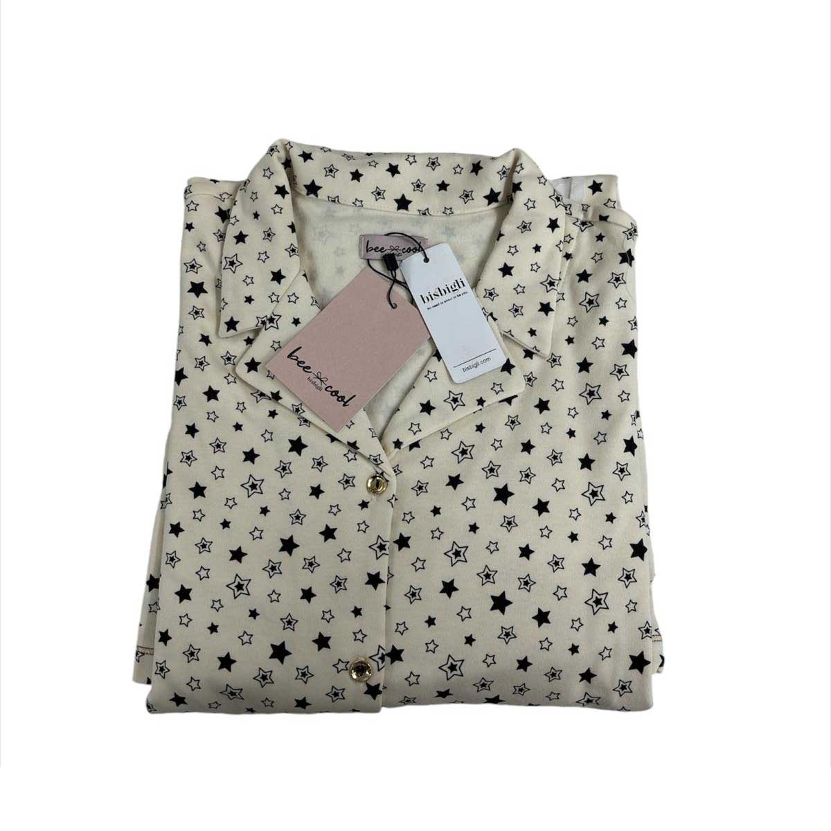 Camicia Notte Bisbigli Bee Cool – Aperta Interlock Cotone - The King Luxury