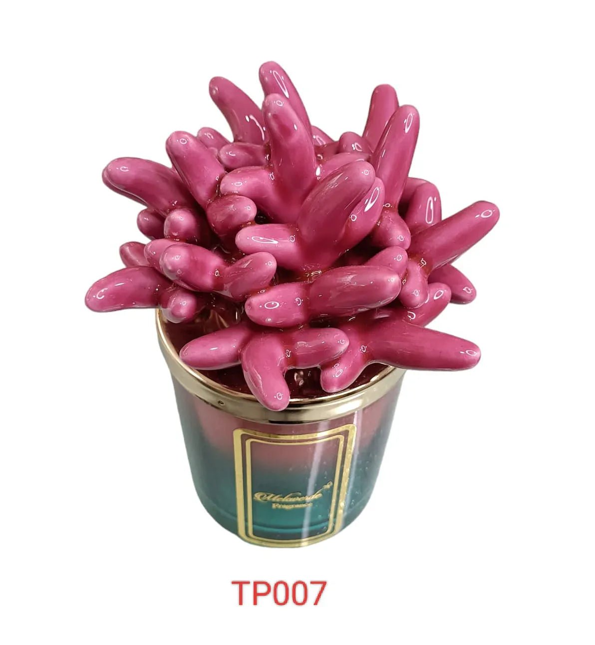 Candela Media Ceramica Melaverde Fucsia Bomboniera - The King Luxury