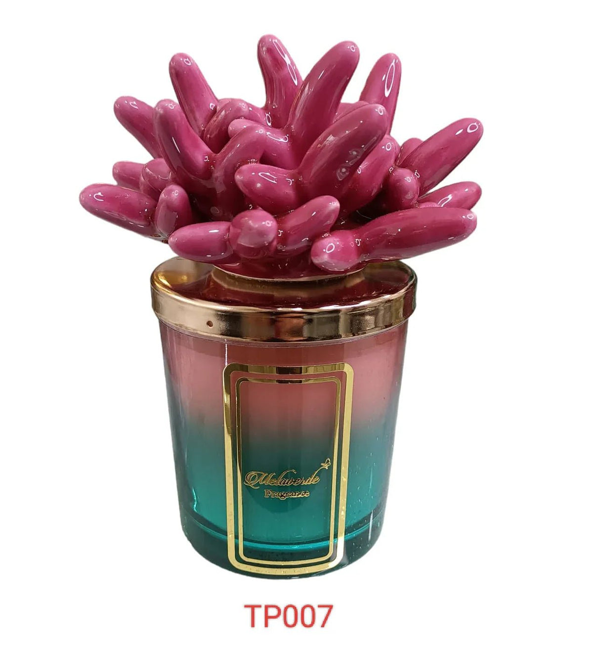 Candela Media Ceramica Melaverde Fucsia Bomboniera - The King Luxury