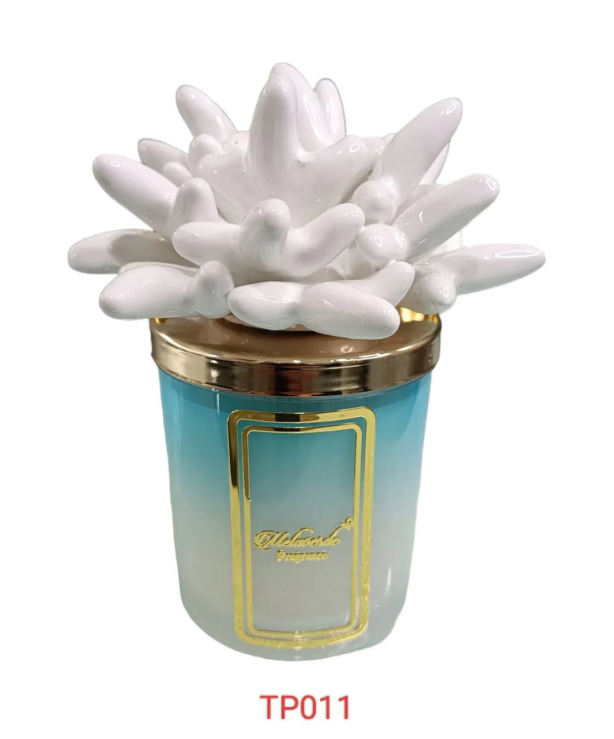 Candela Melaverde Anemone Bianco – Bomboniera Porcellana 200g - The King Luxury