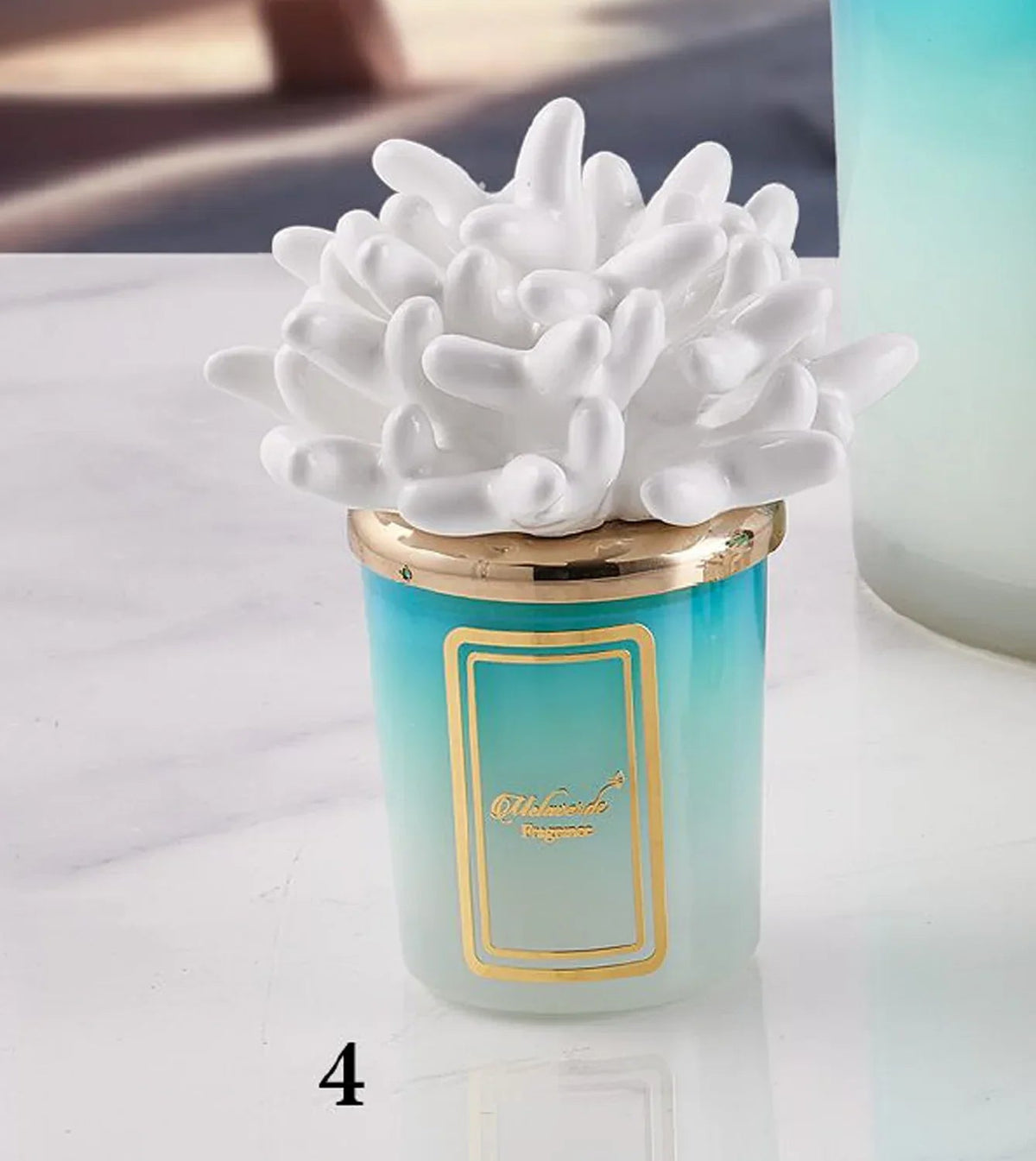 Candela Piccola Anemone Bianco Melaverde Bomboniera - The King Luxury