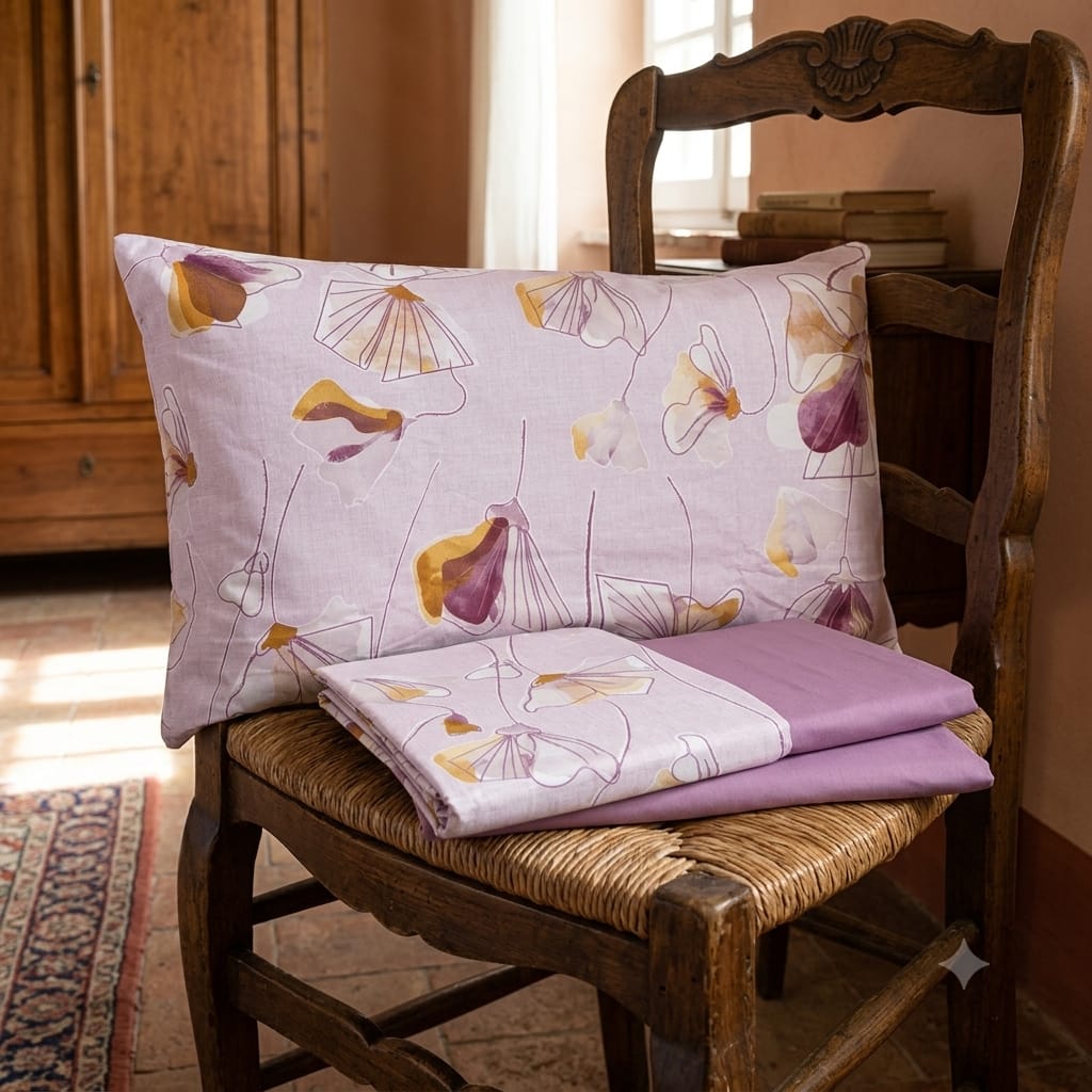 Completo Lenzuola Tessitura Randi Atelier 39 Matrimoniale Percalle di Cotone - The King Luxury