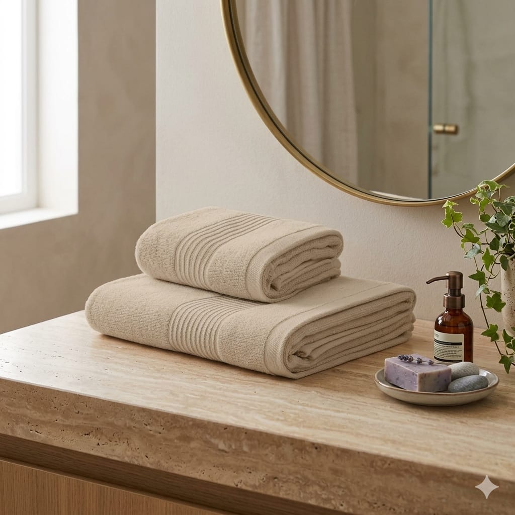 Coppia asciugamani Mirabello Carrara Stripes Spugna di Cotone - The King Luxury