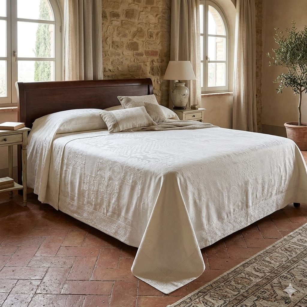 Copriletto Matrimoniale Alexander Tuscany Home Patchwork – Jacquard 260x260 cm - The King Luxury