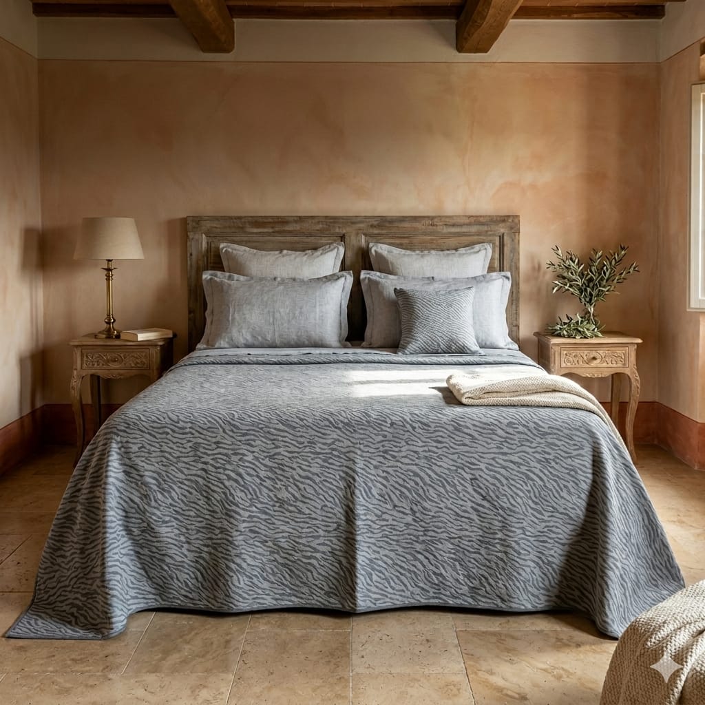 Copriletto Matrimoniale Alexander Tuscany Home Safari – Jacquard 260x260 cm - The King Luxury
