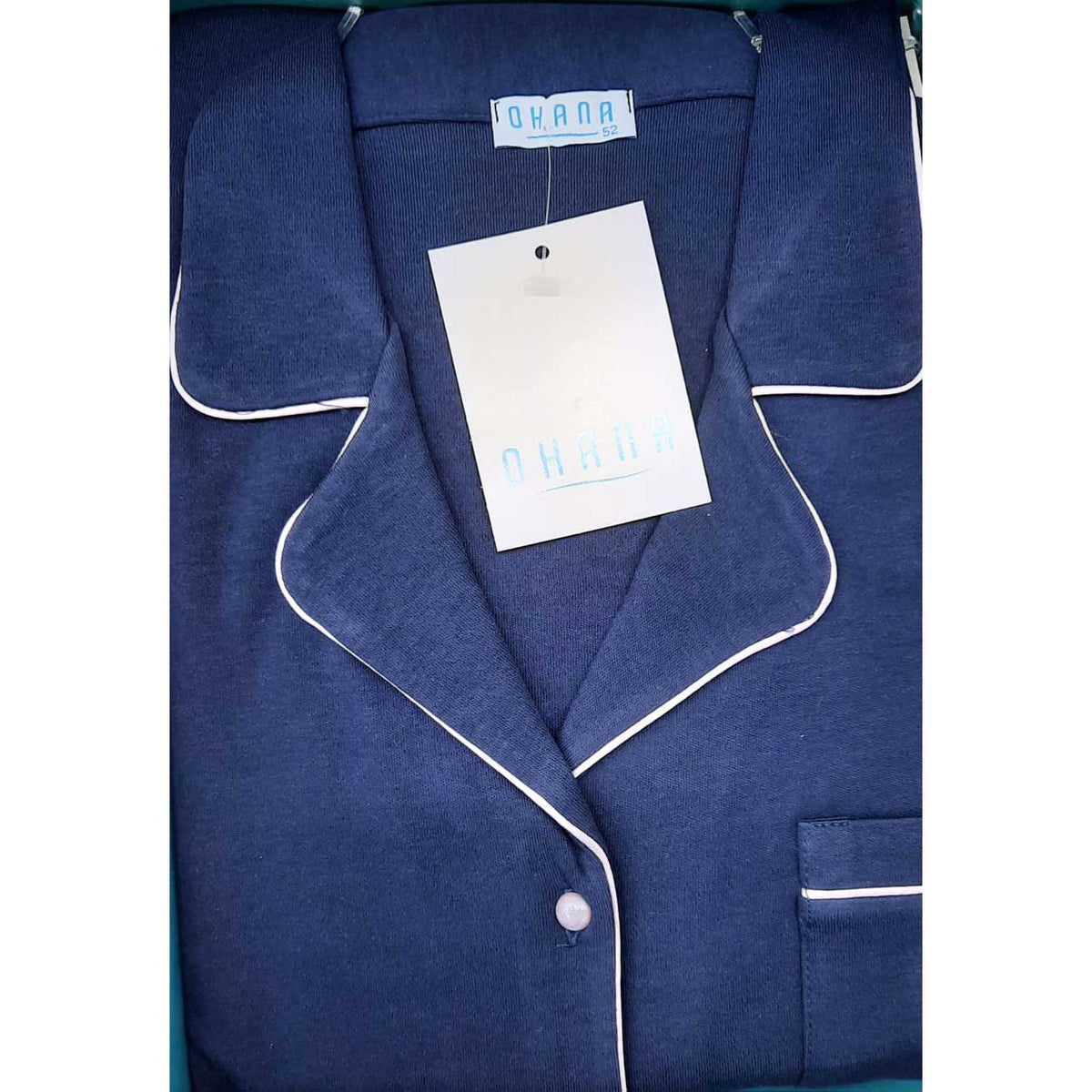 Pigiama Autunno/Inverno Donna Ohana Interlock aperto 100% Cotone - The King Luxury