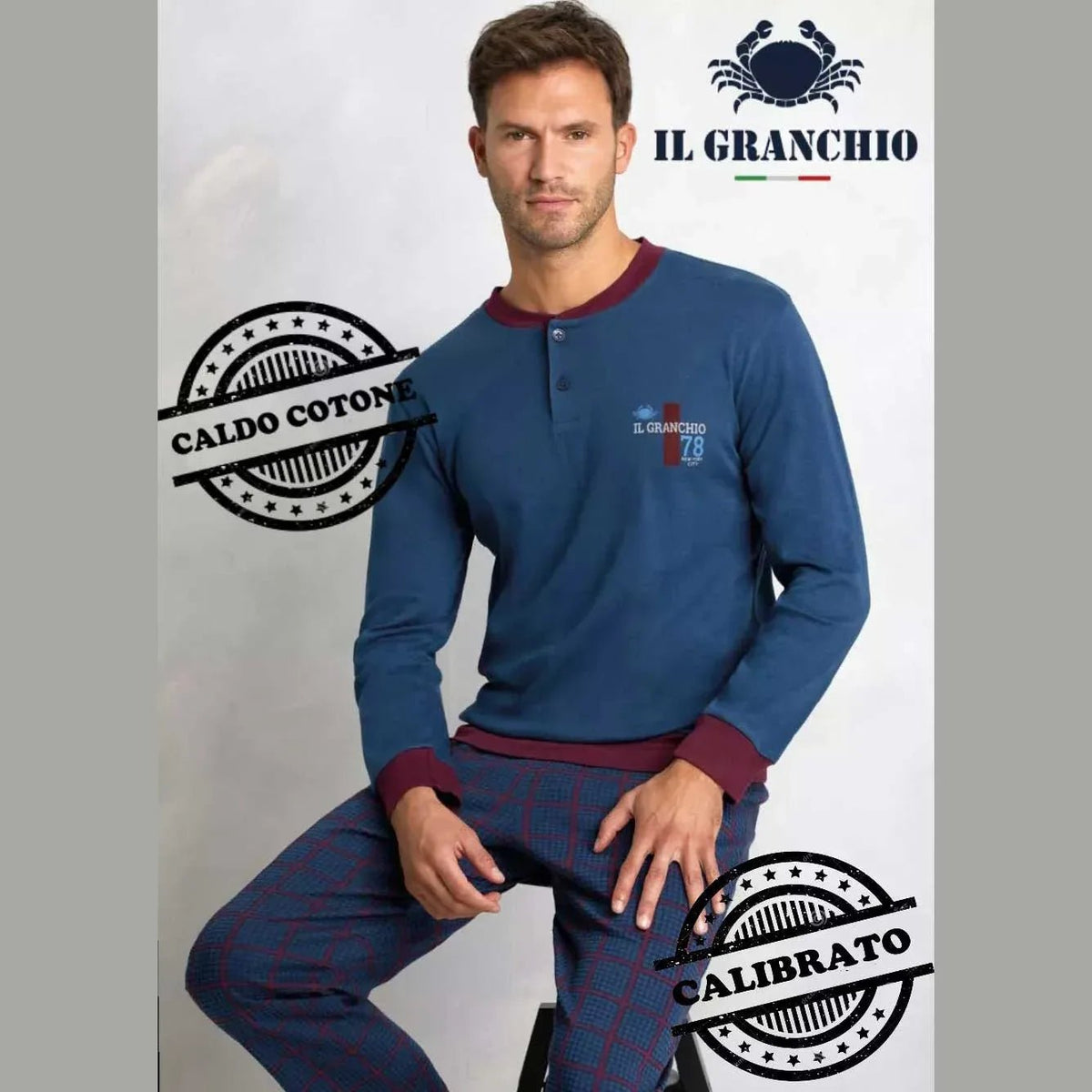Pigiama Autunno/Inverno Uomo Il Granchio GP2070 Cotone interlock - The King Luxury