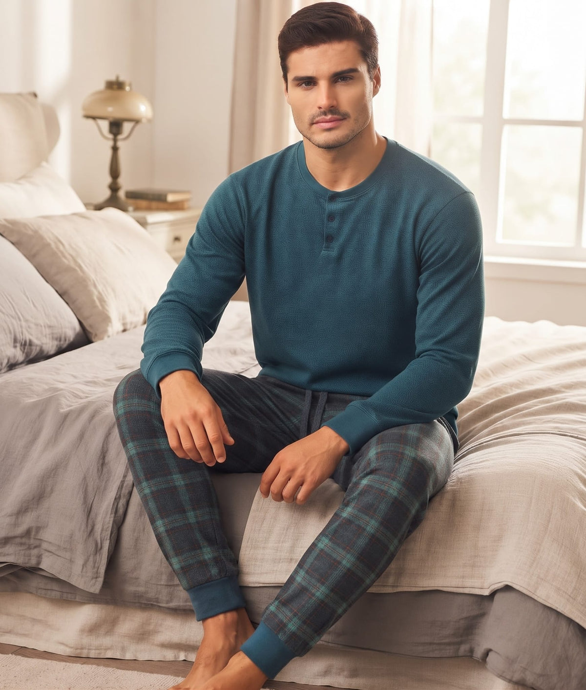 Pigiama Autunno/Inverno Uomo Karel PK1288PLU 54 100% PL - The King Luxury