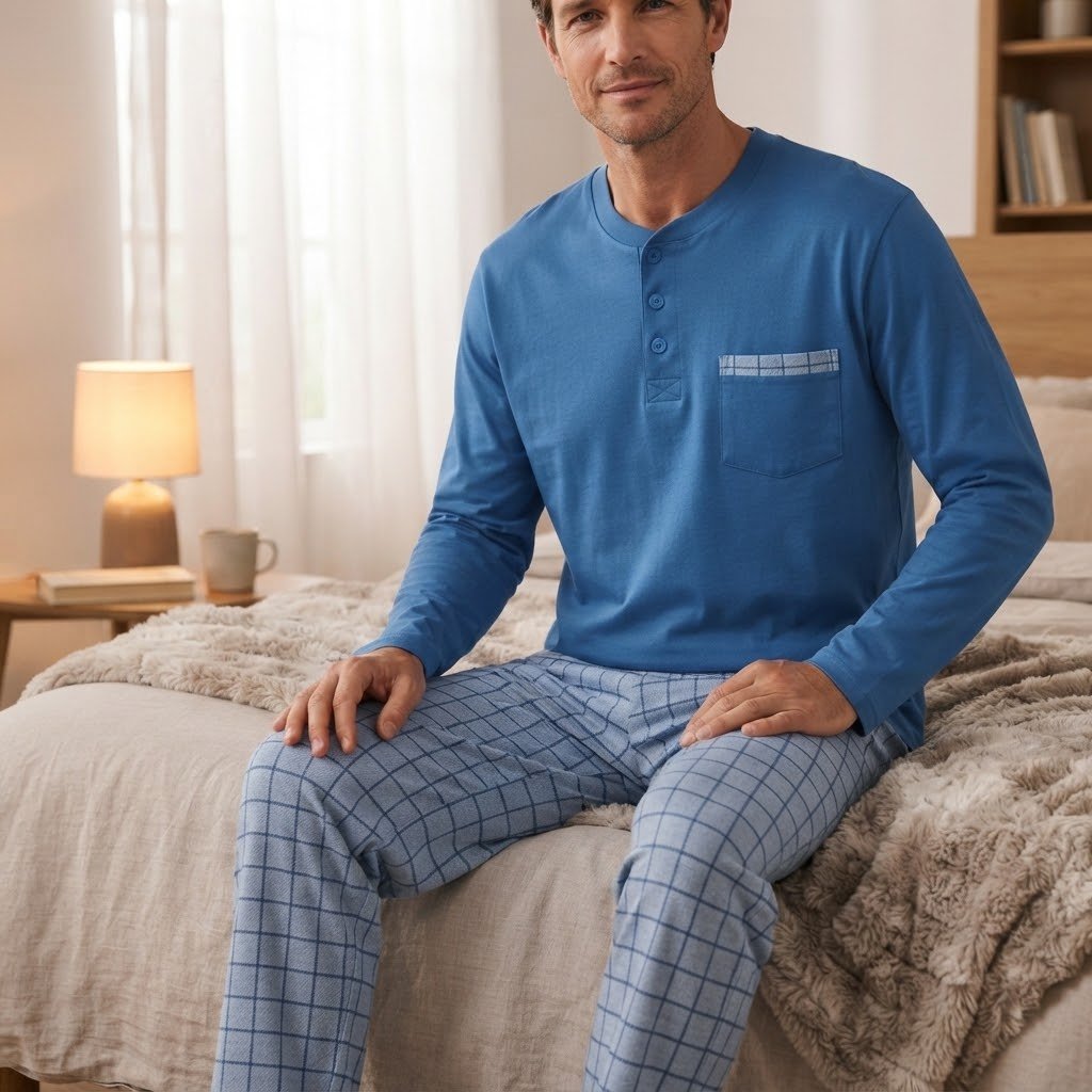 Pigiama Autunno/Inverno Uomo Karel SK1227PLU 50 100% CO - The King Luxury