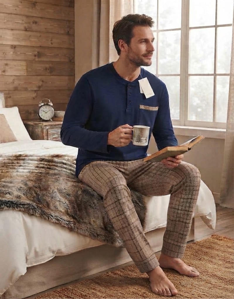 Pigiama Autunno/Inverno Uomo Karel SK1250PLUX 56 100% CO - The King Luxury