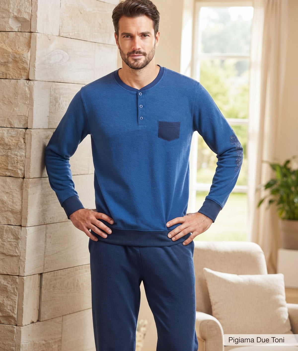 Pigiama Autunno/Inverno Uomo Karel SK1355PLU 50 30% COT 65% POL 5% AF - The King Luxury