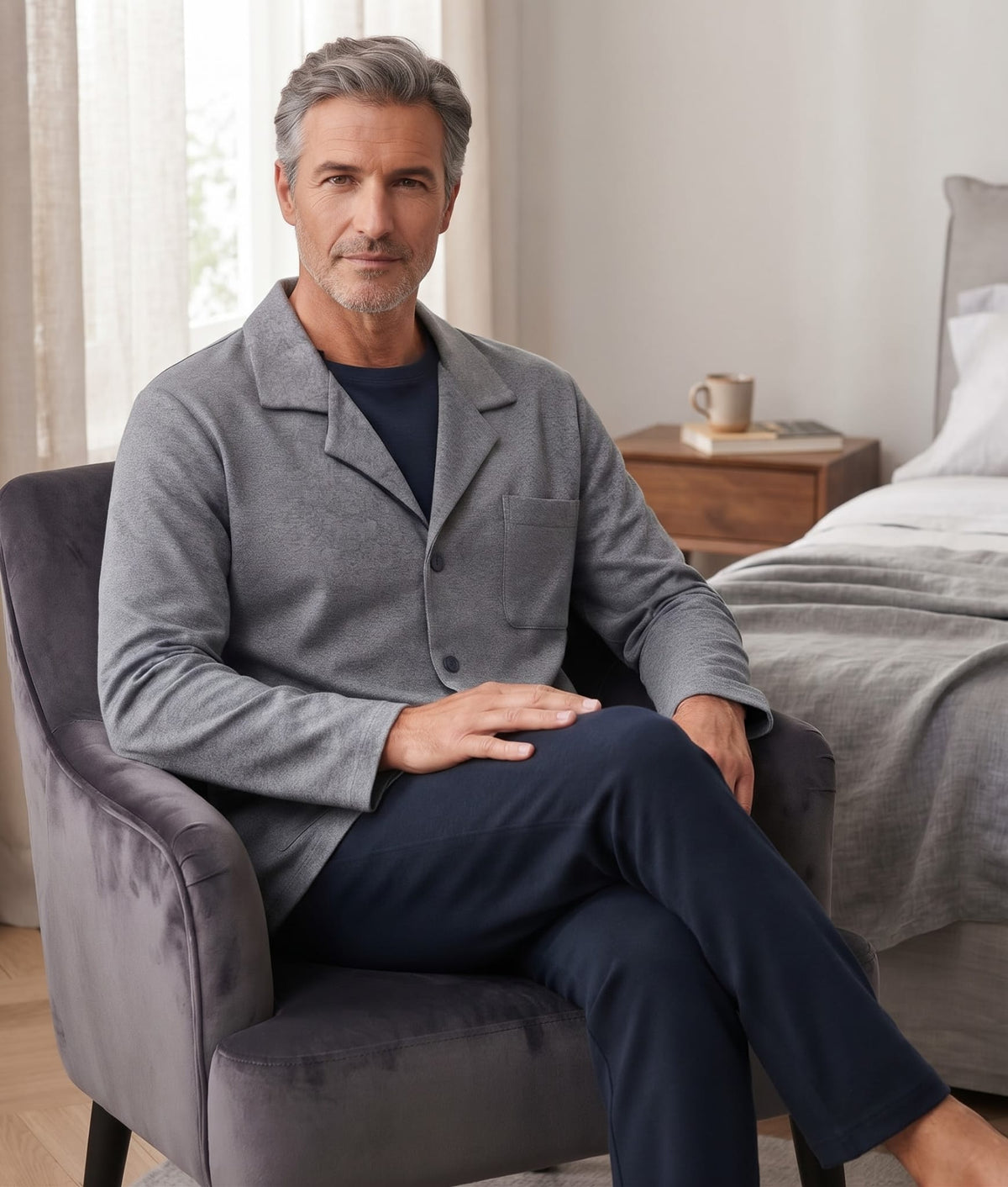 Pigiama Autunno/Inverno Uomo Karel SK1362PLUA 54 30% COT 65% POL 5% AF - The King Luxury