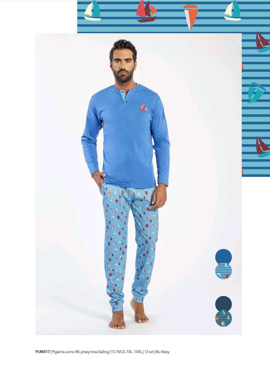 Pigiama Autunno/Inverno Uomo Milk And Honey Linea Saling Jersey - The King Luxury