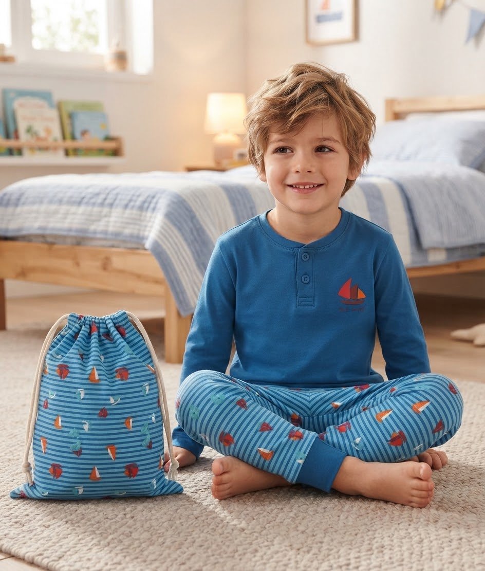 Pigiama Bimbo Milk and Honey Linea Sailing 3 Pezzi - The King Luxury