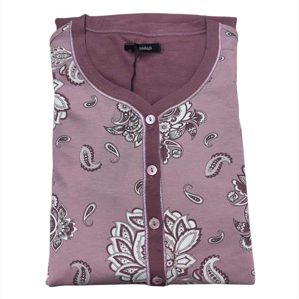 Pigiama Donna Autunno/Inverno Bisbigli BQ202068 – Serafino in Viscosa Stampata con Pantalone Fantasia - The King Luxury