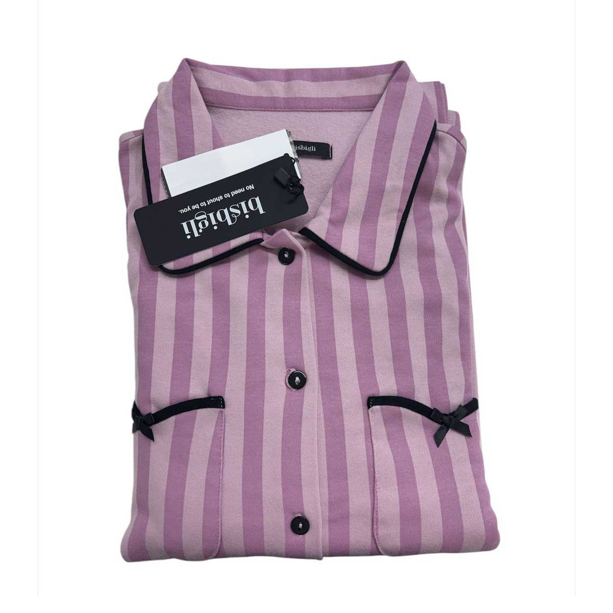 Pigiama Donna Autunno/Inverno Bisbigli BQ292144 – Interlock Stampato Aperto con Collo - The King Luxury