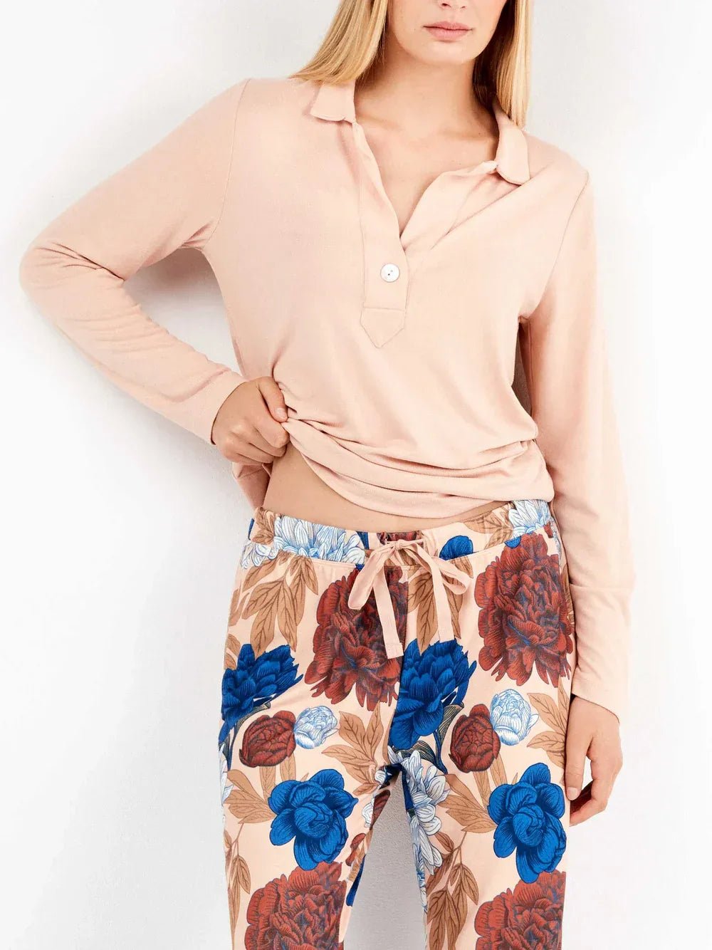 Pigiama Donna Autunno/Inverno Gisela 2/20304S – Set Maglia Morbida con Stampa Floreale - The King Luxury