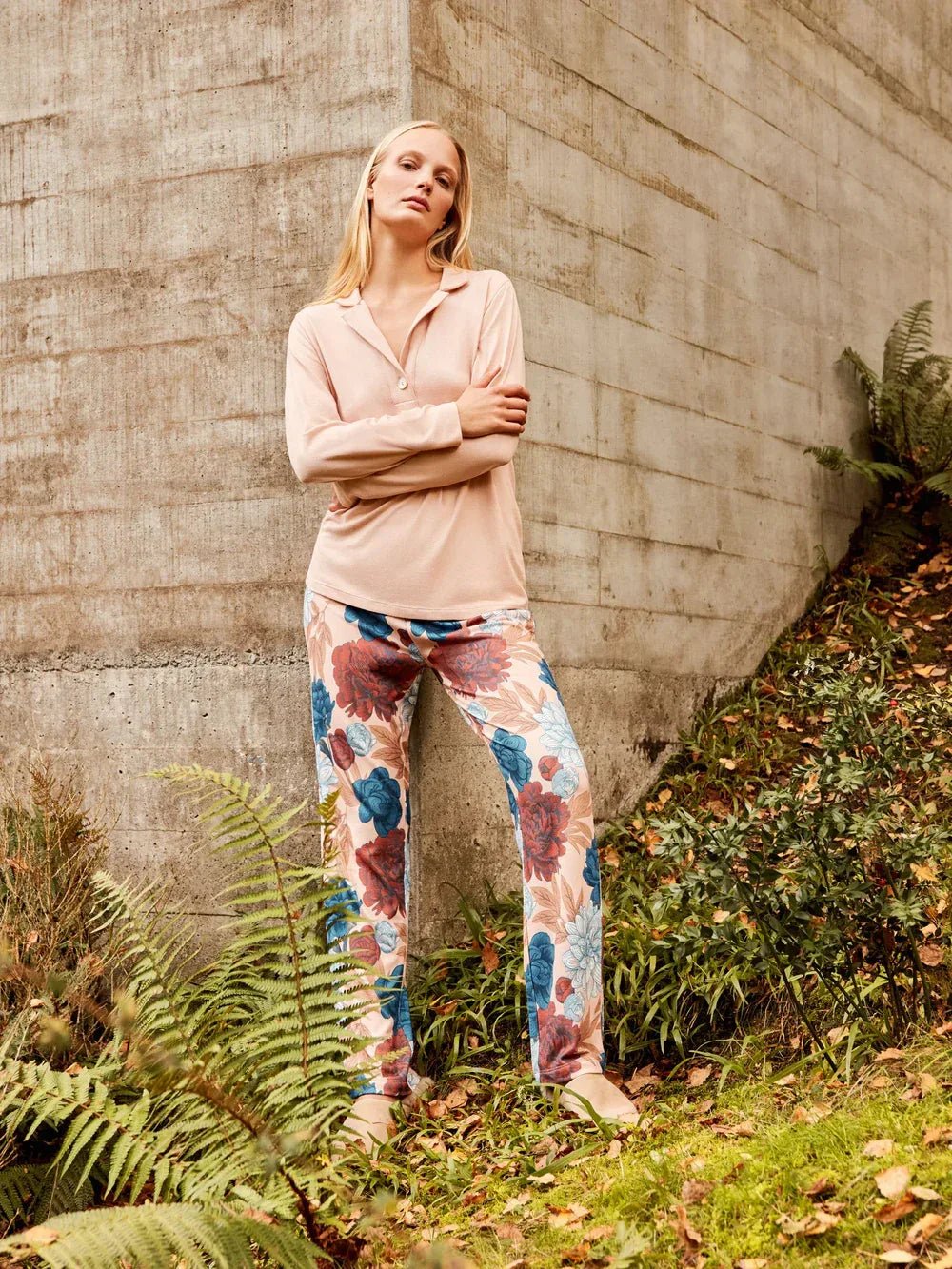 Pigiama Donna Autunno/Inverno Gisela 2/20304S – Set Maglia Morbida con Stampa Floreale - The King Luxury