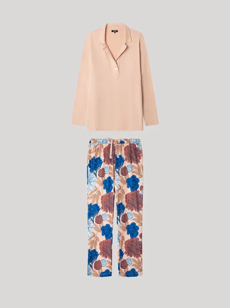 Pigiama Donna Autunno/Inverno Gisela 2/20304S – Set Maglia Morbida con Stampa Floreale - The King Luxury