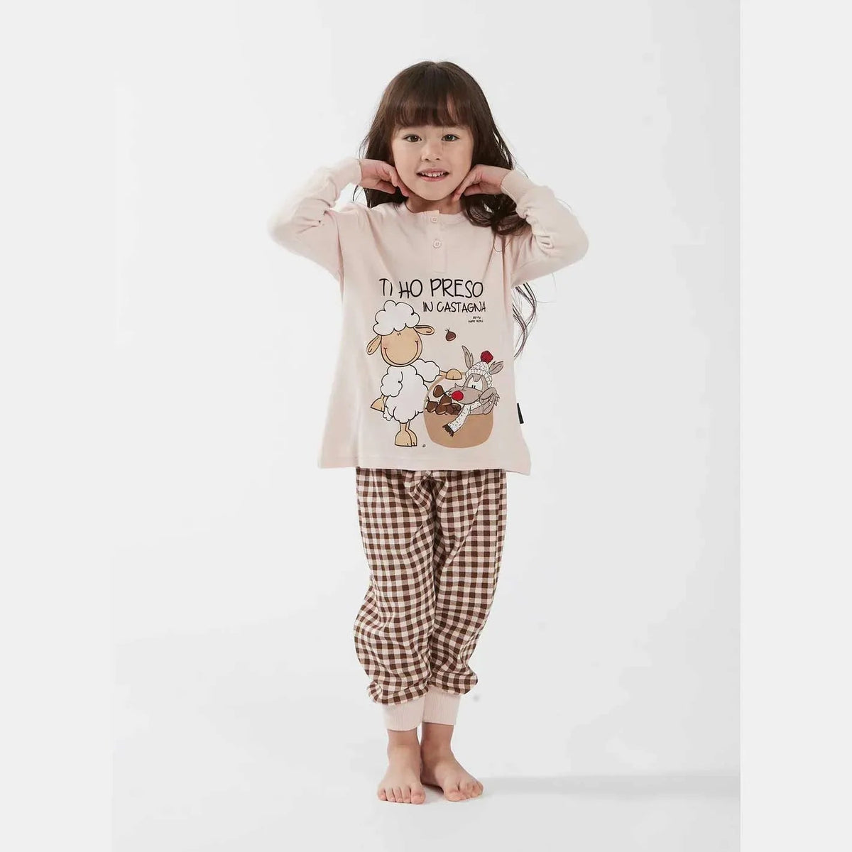 Pigiama Primavera/Estate bimba Happy People Castagna 9/10 anni 100% Cotone - The King Luxury
