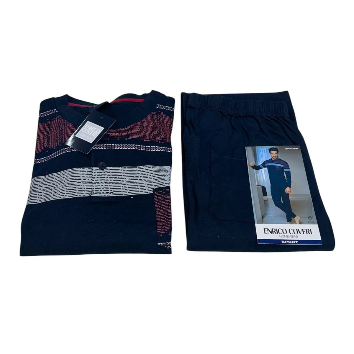 Pigiama Uomo Primavera/Estate Enrico Coveri EP1058 Cotone - The King Luxury