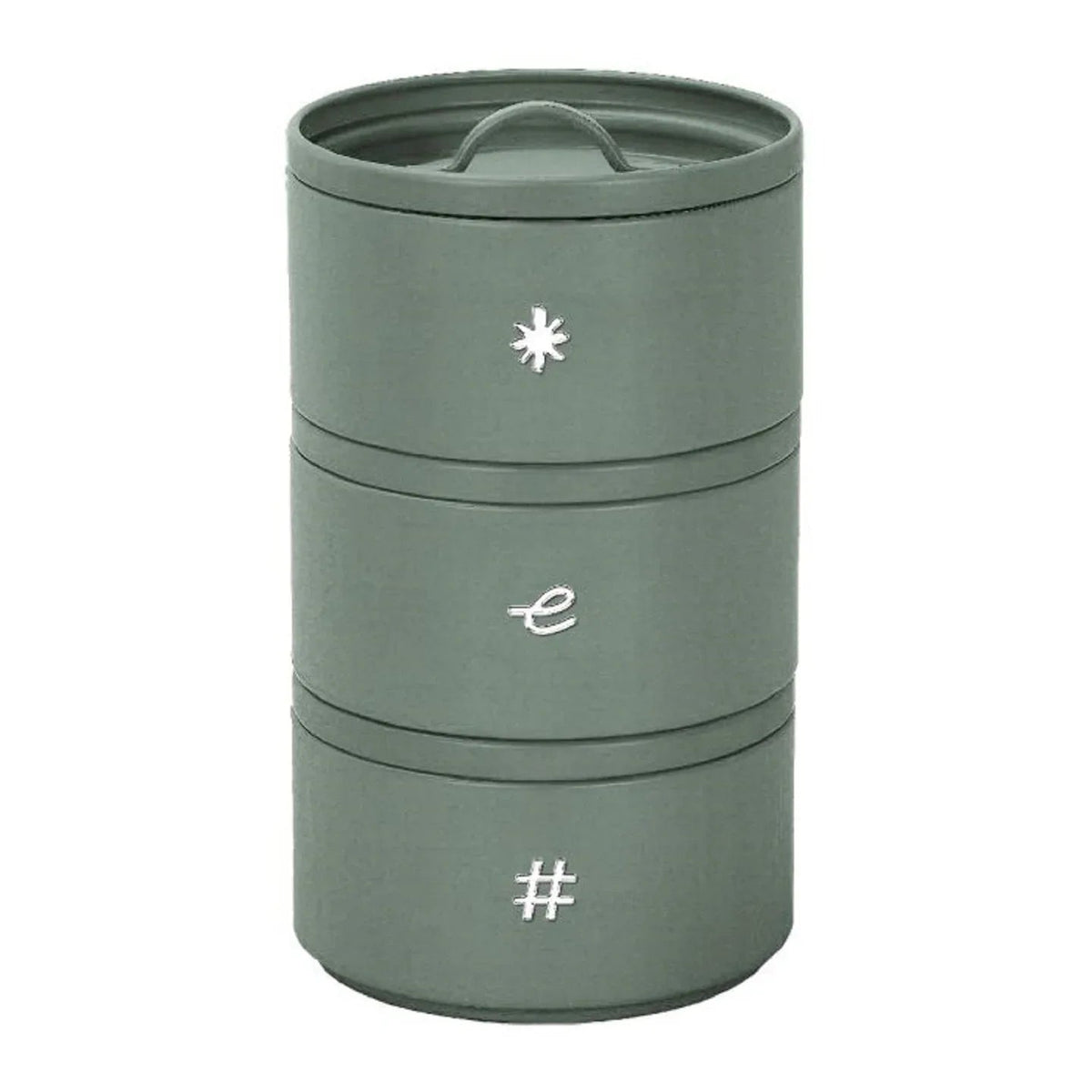 Porta Spezie Evviva 6315 Set 3 Contenitori Impilabili in Metallo Verde - The King Luxury