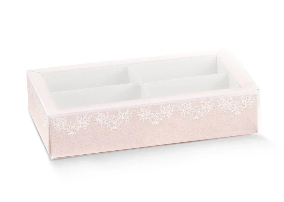 Quadretto + fascetta + inserto Florentina Chantilly Rosa Scatolina Nascita Bimba - The King Luxury