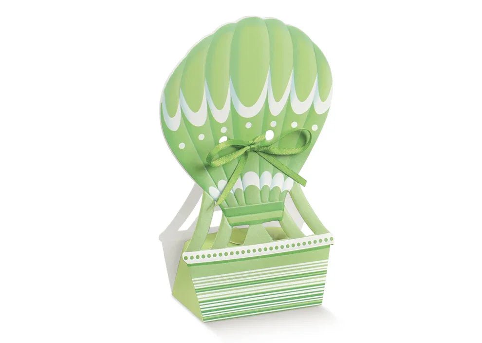 Scatolina Nascita Bimbo Bimba Mongolfiera Verde Florentina - The King Luxury