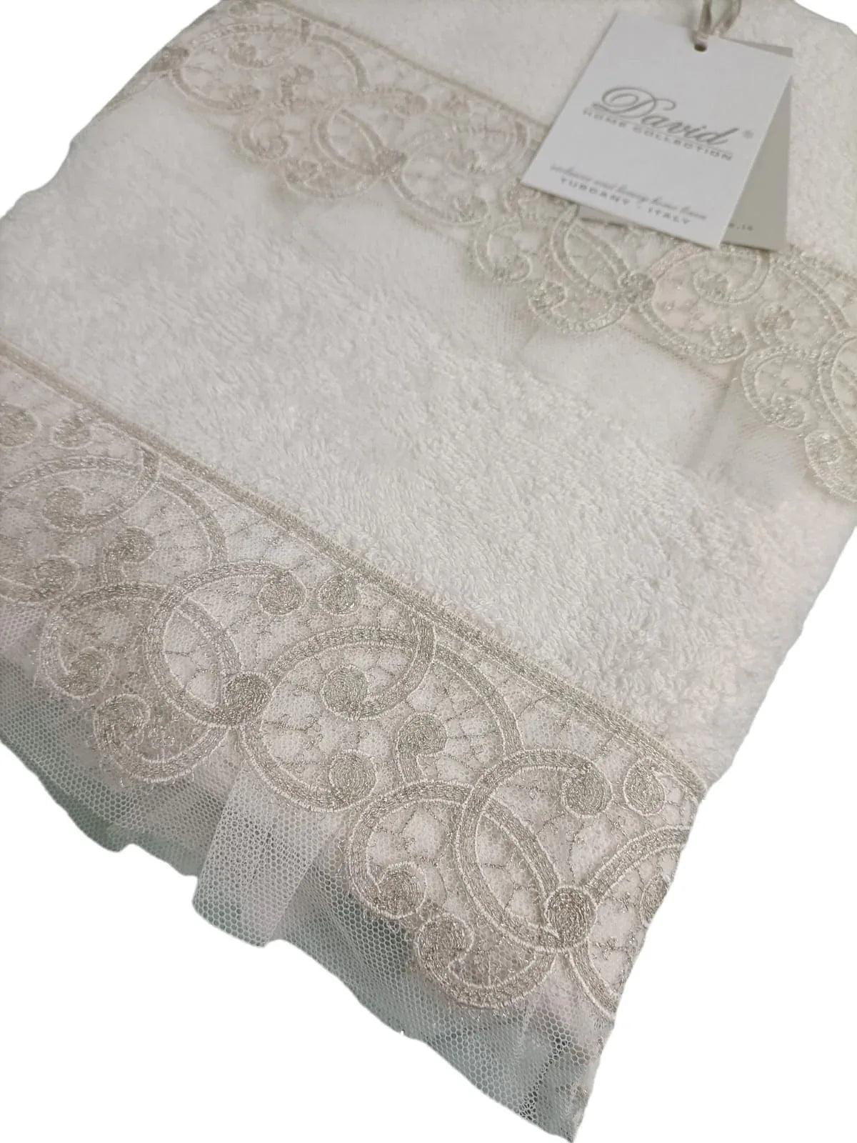 Set Asciugamani 1+1 David Cigno Spugna di Cotone - The King Luxury