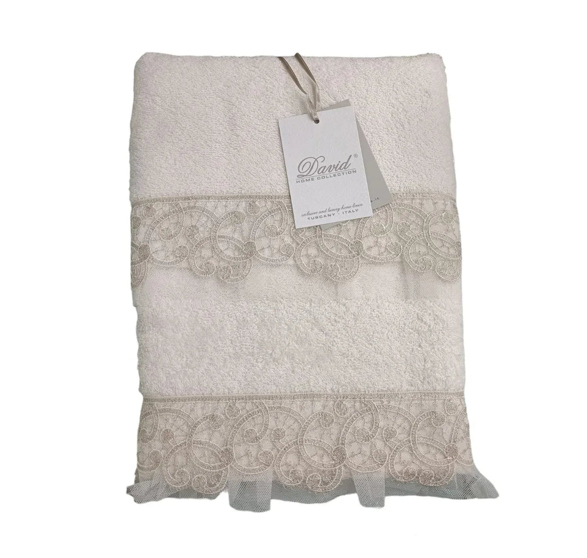 Set Asciugamani 1+1 David Cigno Spugna di Cotone - The King Luxury