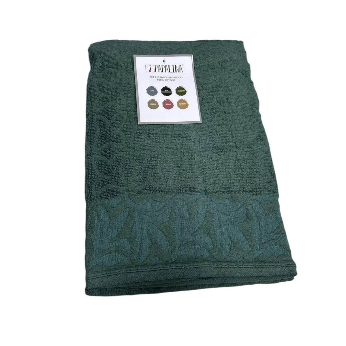 Set Asciugamani 1+1 Papalina Giglio in Spugna di Cotone – Made in Italy - The King Luxury