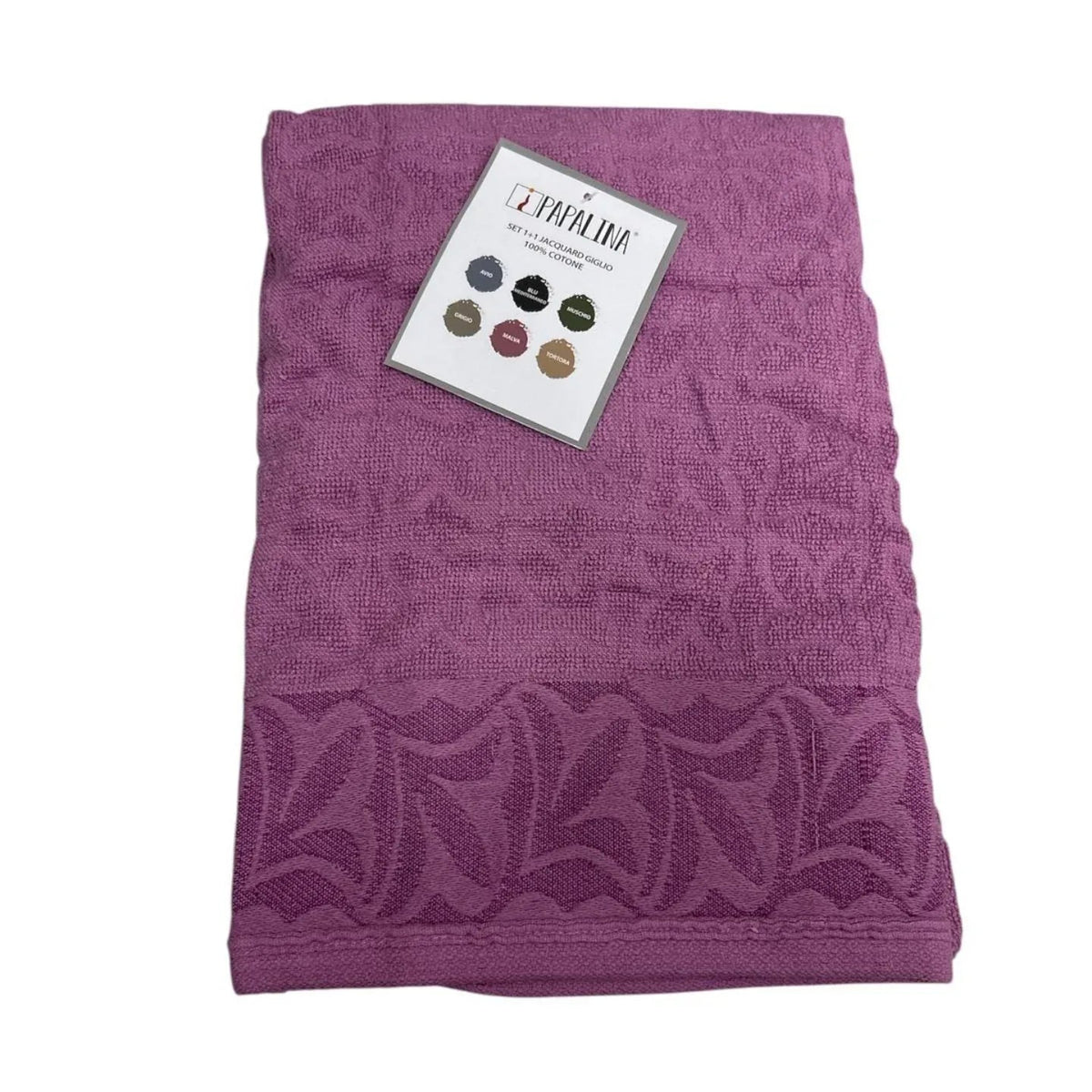 Set Asciugamani 1+1 Papalina Giglio in Spugna di Cotone – Made in Italy - The King Luxury