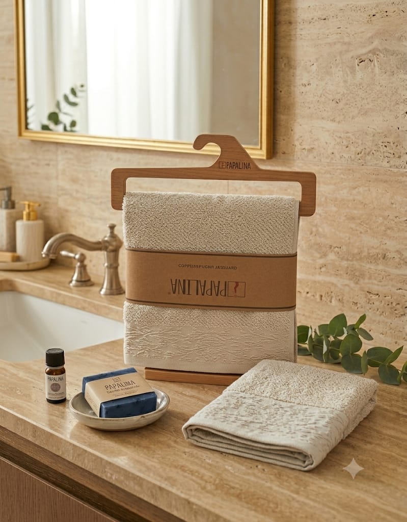 Set Asciugamani 1+1 Papalina Majorelle Spugna di Cotone - The King Luxury