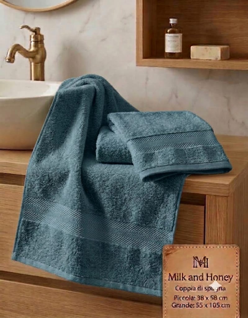 Set Asciugamani 1+1 Papalina Tueste Spugna di Cotone - The King Luxury