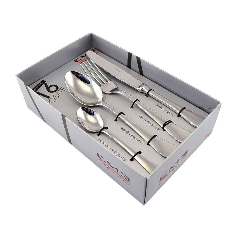 Set Posate Eme Segno Eme Acciaio - The King Luxury