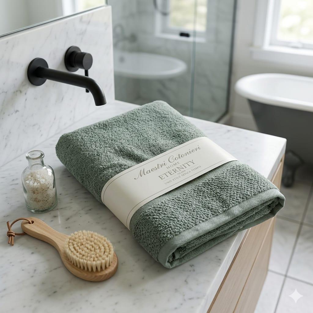 Telo Bagno Maestri Cotonieri Eternity 90x140 cm in Spugna di Cotone - The King Luxury