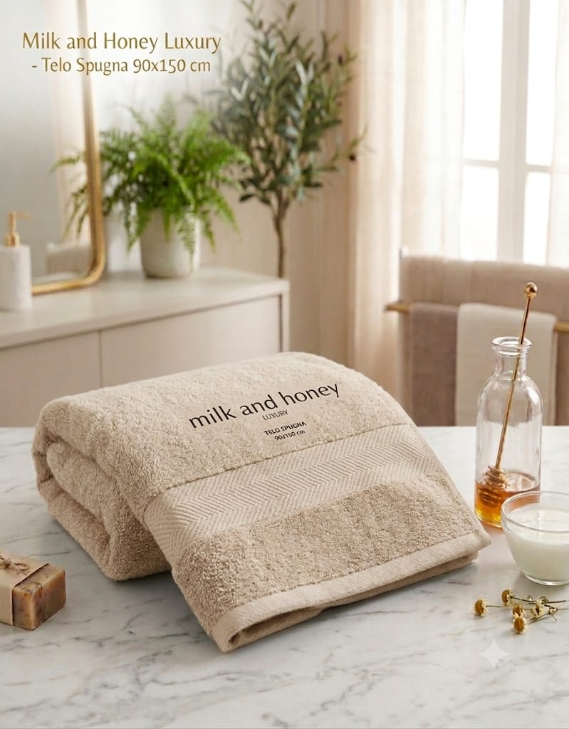 Telo Bagno Milk And Honey Tueste Spugna di Cotone - The King Luxury