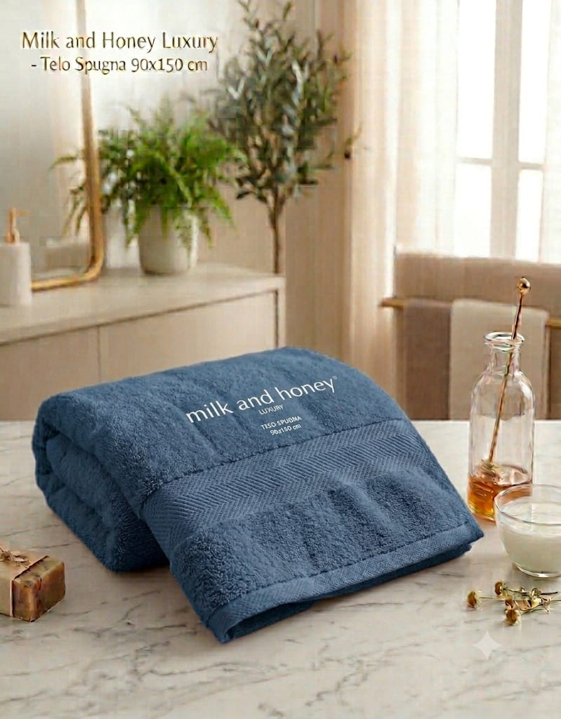 Telo Bagno Milk And Honey Tueste Spugna di Cotone - The King Luxury