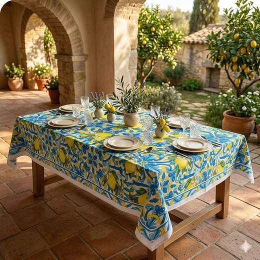 Tovaglia da Tavola Mae' Via Roma 60 Freshness X8 Microresinato - The King Luxury