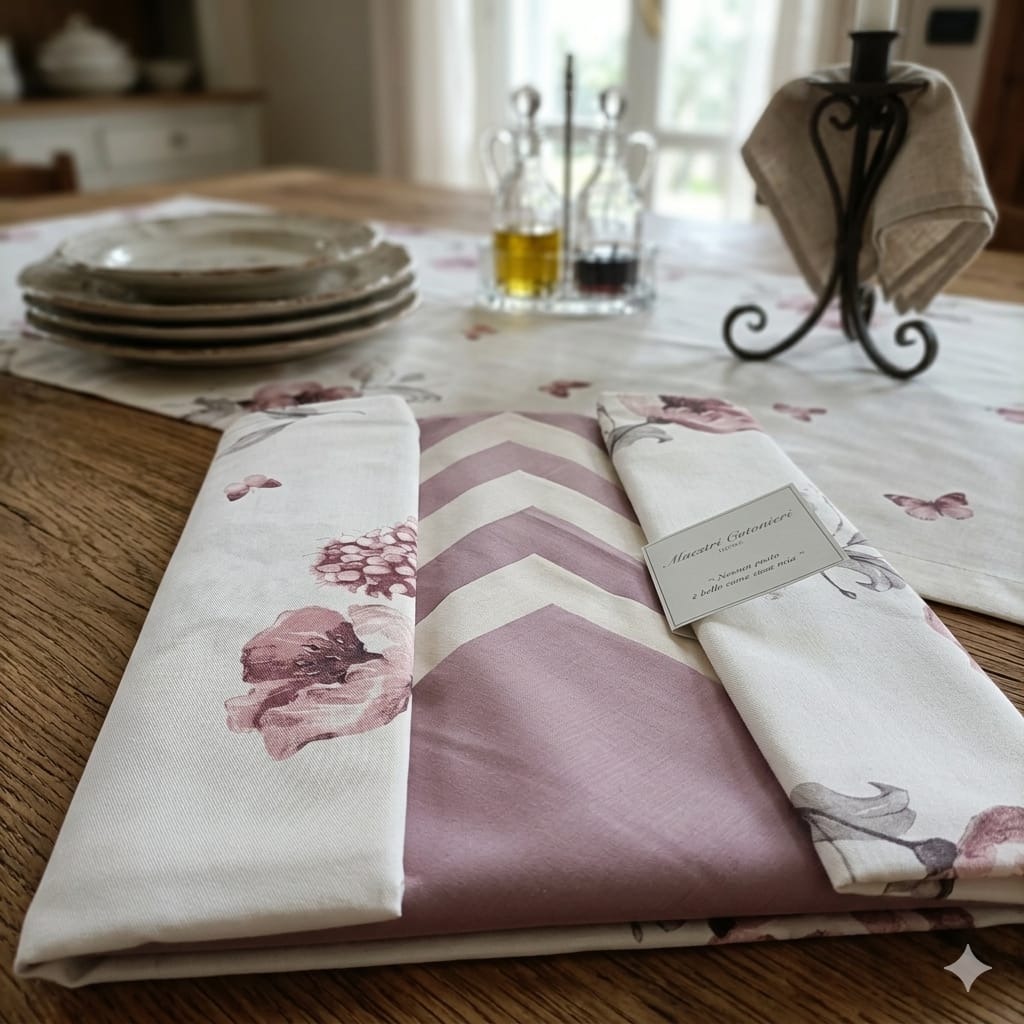 Tovaglia da Tavola Maestri Cotonieri Botanique X6 Cotone - The King Luxury