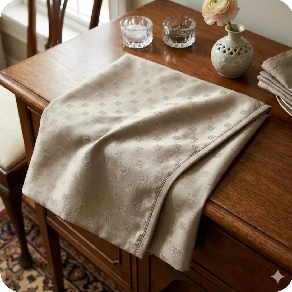 Tovaglia da Tavola Rotonda X8 Maestri Cotonieri Damina in Cotone Ø 180 cm - The King Luxury