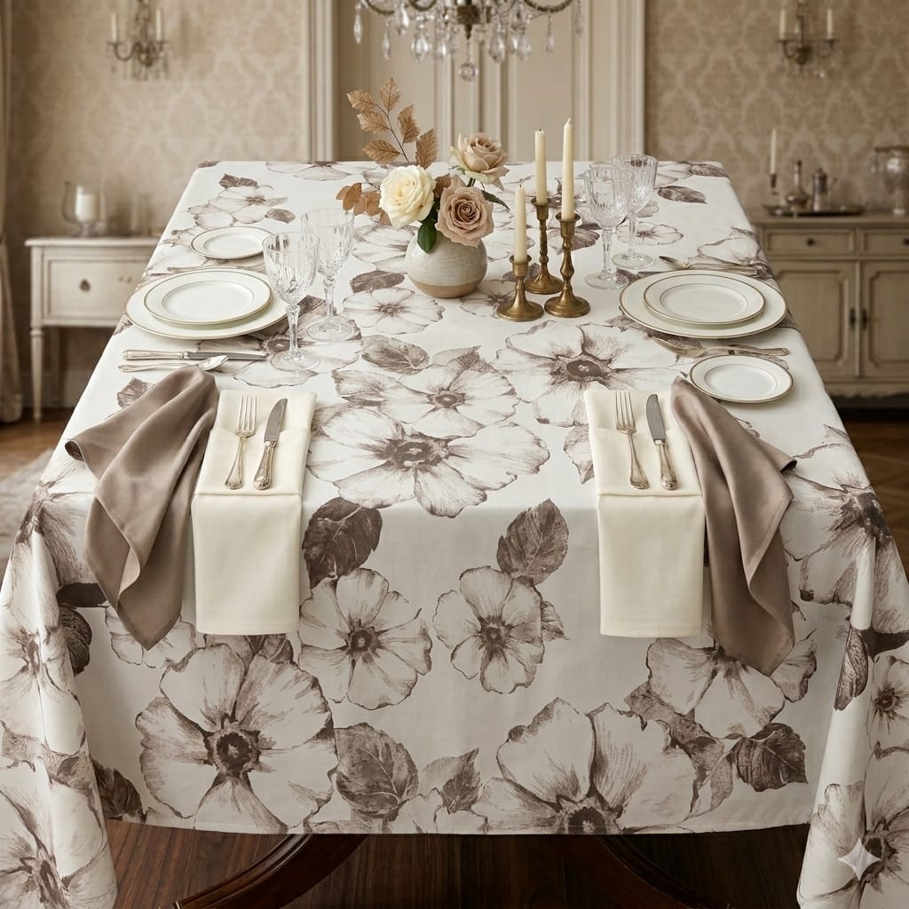 Tovaglia da Tavola X6 Maestri Cotonieri Spring con 6 Tovaglioli in Cotone - The King Luxury