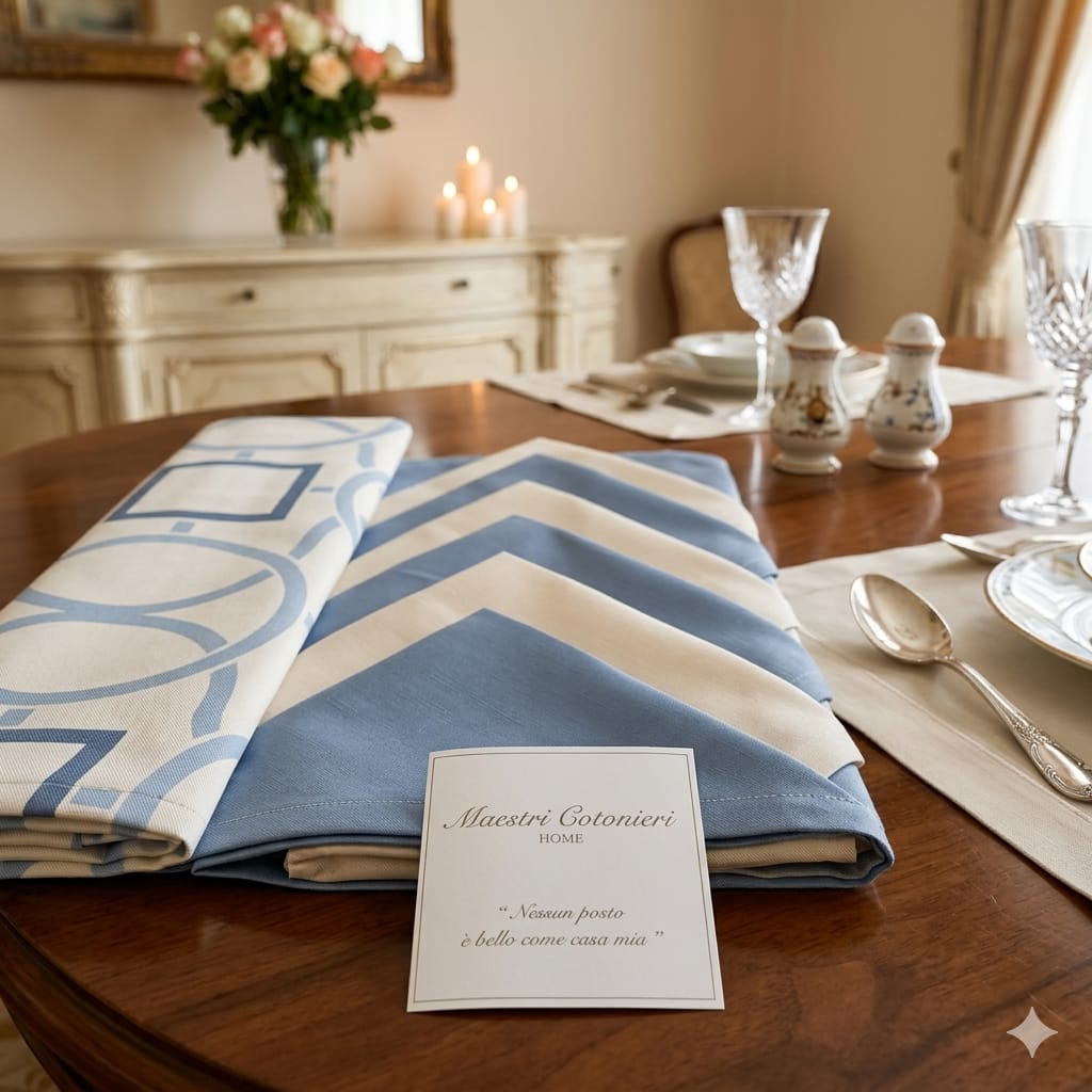 Tovaglia da Tavola X6 Maestri Cotonieri Zara con 6 Tovaglioli in Cotone - The King Luxury