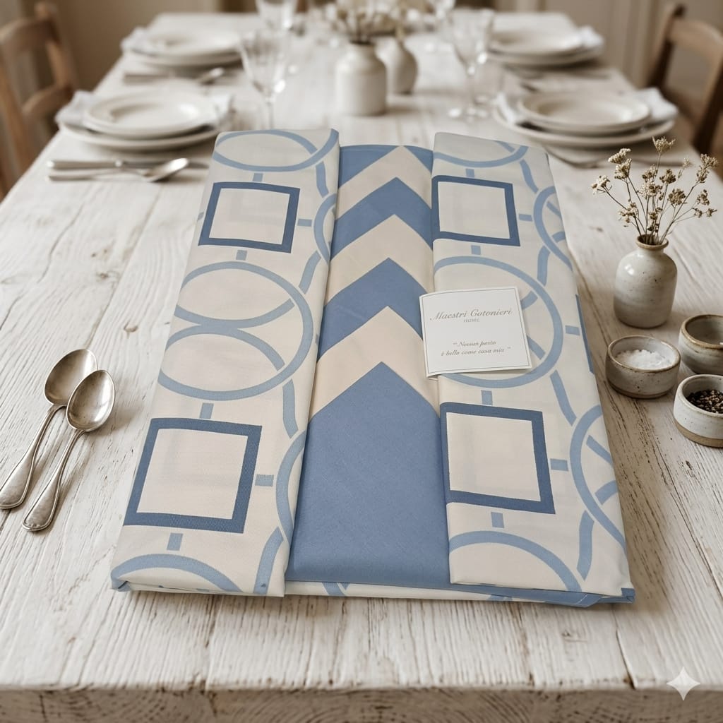 Tovaglia da Tavola X6 Maestri Cotonieri Zara con 6 Tovaglioli in Cotone - The King Luxury